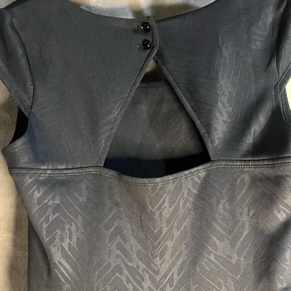 IZ BYER WOMENS VERSATILE BLACK PRINTED SCUBA KNIT SHORT SLEEVE DRESS BELT SIZE L - Picture 11 of 14